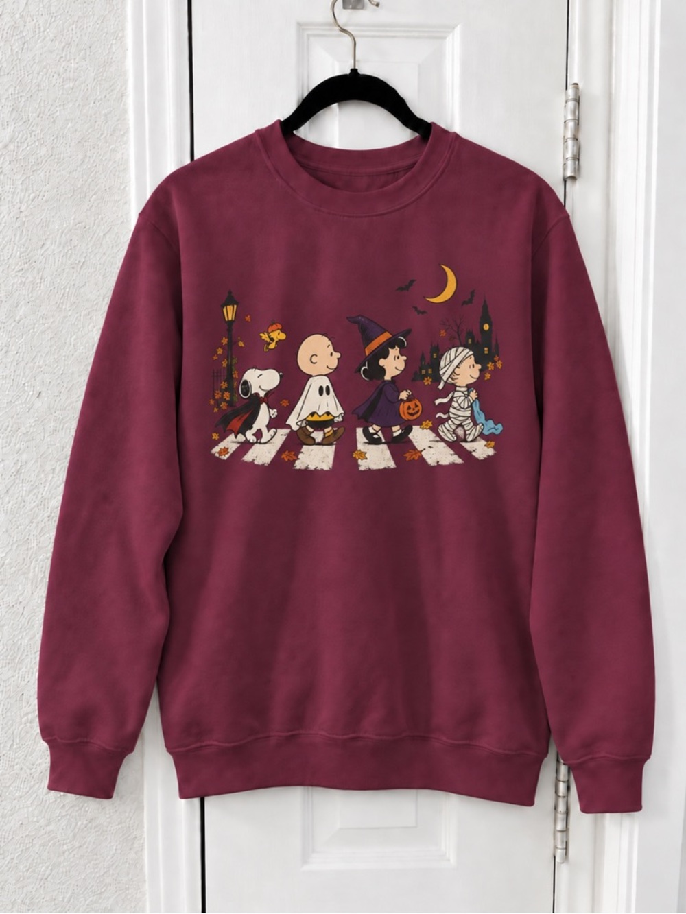 Snoopy Cartoon Characters Maroon Sweaters
